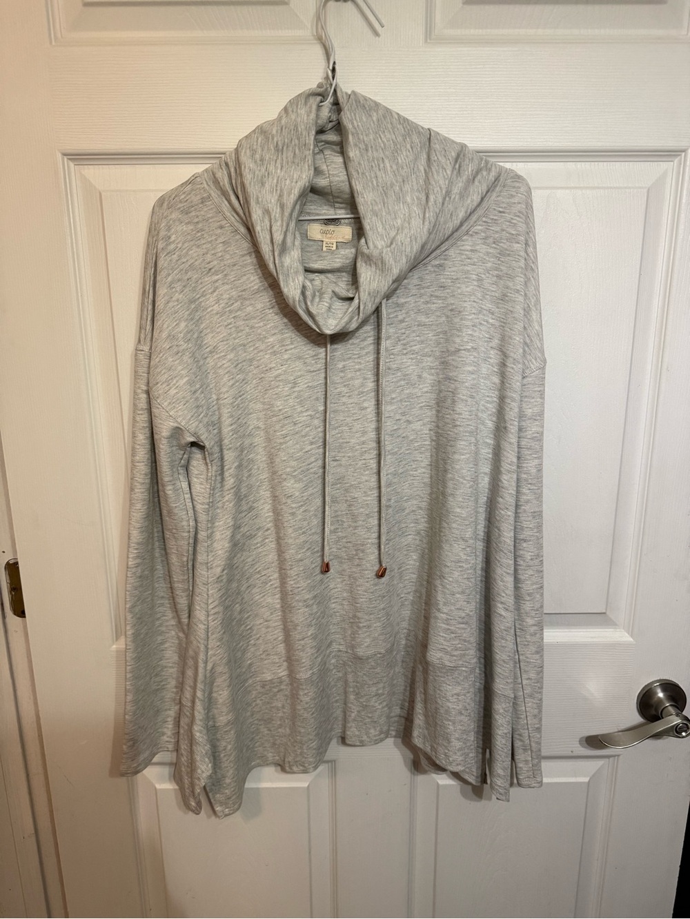 Light Gray Cowl Neck Women's Sweater Soft Material